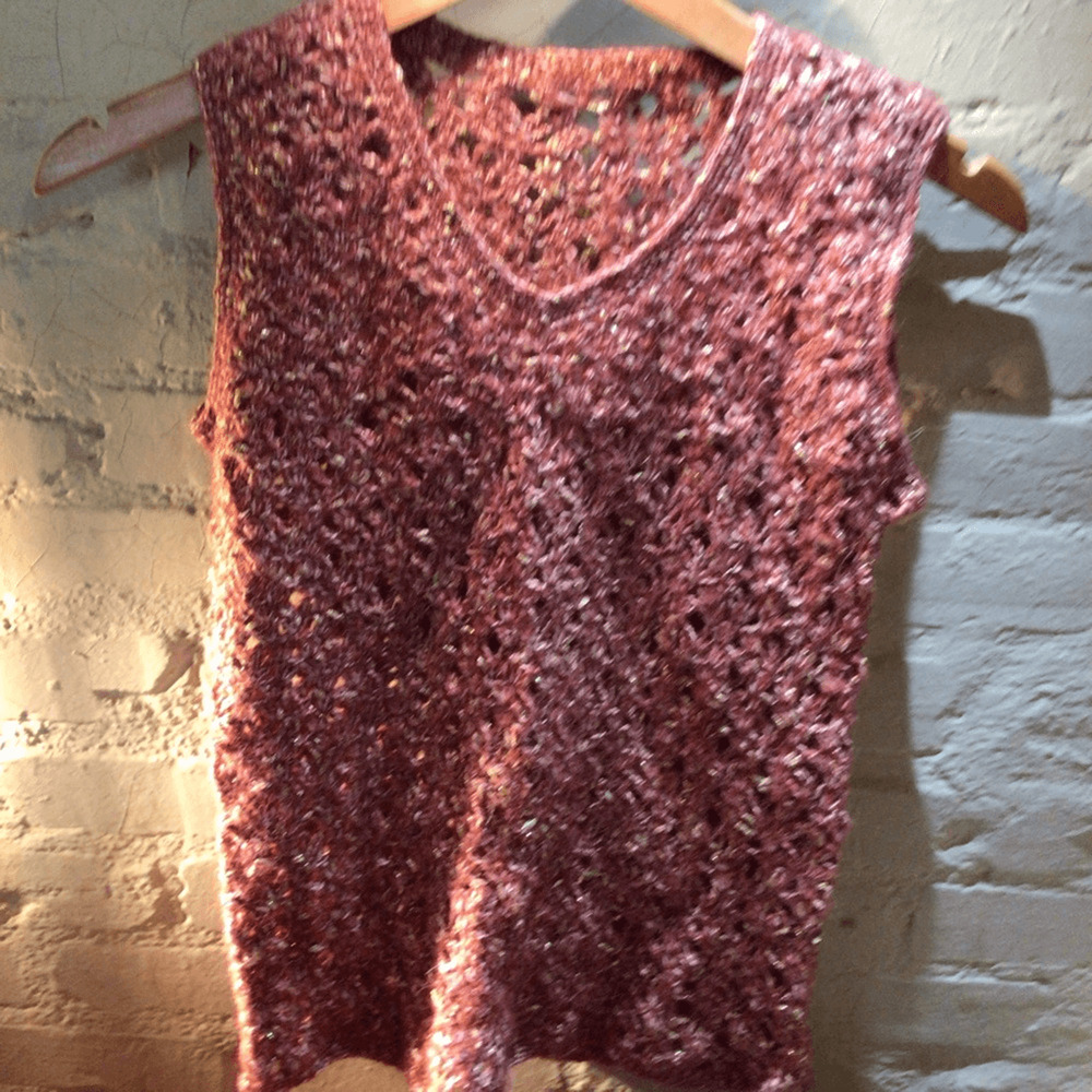 Boho threaded Textured Sleeveless Knit Top